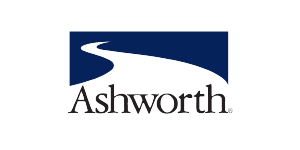 The logo of Ashworth features a stylized white road that gracefully curves through a dark blue rectangle, symbolizing innovation in processing and packaging equipment, with the word "Ashworth" elegantly displayed below in black serif font. Ashworth are World Leaders of Stainless Steel Spiral Freezer Conveyor Belting.